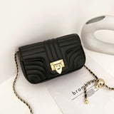 Women PU Leather Crossbody Bag Quilted Messenger Chain Handbag