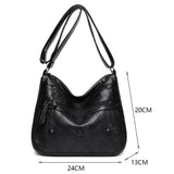 Women PU Leather Shoulder Bag Retro Crossbody Bags Zipper Messenger Bag
