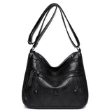 Women PU Leather Shoulder Bag Retro Crossbody Bags Zipper Messenger Bag