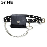 Women PU Fanny Pack Phone Chain Bag Casual Pack Female Purse Black