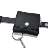 Women PU Fanny Pack Phone Chain Bag Casual Pack Female Purse Black