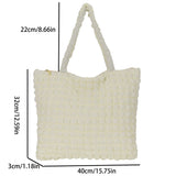 Women Pleated Handbags Solid Handbag Portable Bag Large Capacity