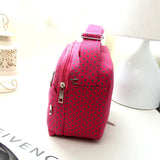 Polka Dot Multicolor Canvas Crossbody Shoulder Bag