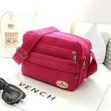 Polka Dot Multicolor Canvas Crossbody Shoulder Bag