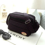 Polka Dot Multicolor Canvas Crossbody Shoulder Bag