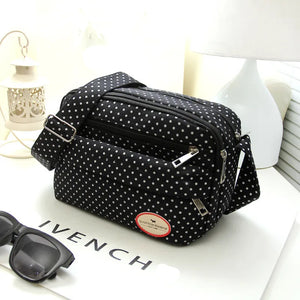 Polka Dot Multicolor Canvas Crossbody Shoulder Bag