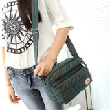 Polka Dot Multicolor Canvas Crossbody Shoulder Bag
