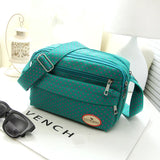 Polka Dot Multicolor Canvas Crossbody Shoulder Bag