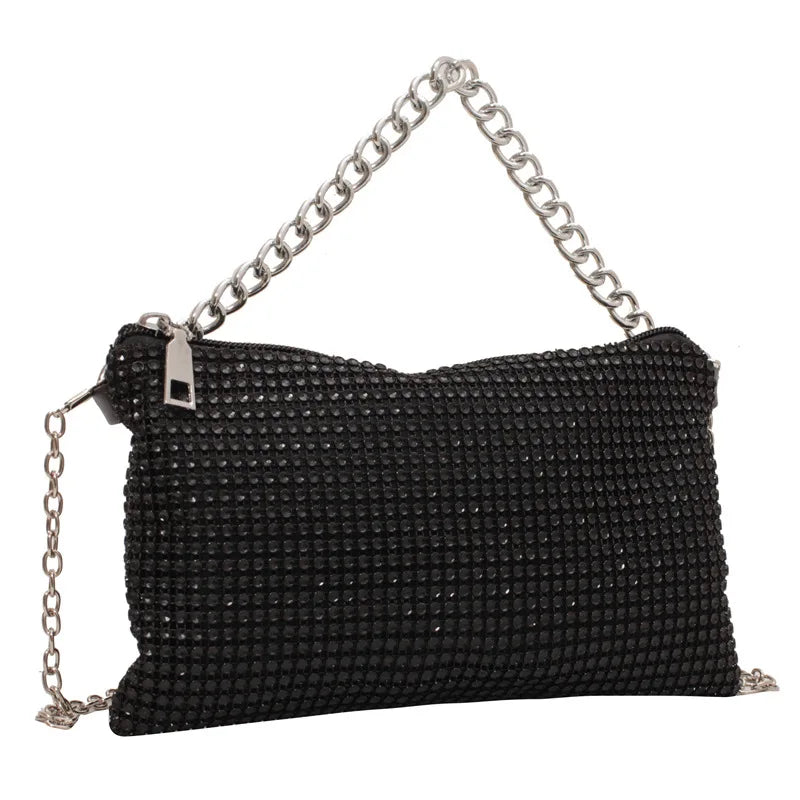 Rhinestone Shoulder Chain Messenger Bag for Women