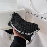 Rhinestone Shoulder Chain Messenger Bag for Women