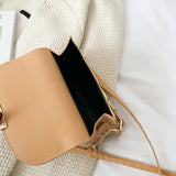 Women Rhomboid Fold Texture Shoulder Bags Metal Chain Messenger Bag