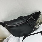 Women Solid PU Leather Waist Pack Money Mobilephone Wallet Pouch