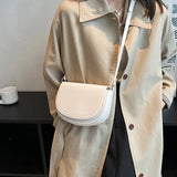 Women Saddle Bag Knot Design Pu Leather Handbag
