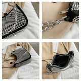 Rhinestone Silver Chain Shoulder Bag for Women