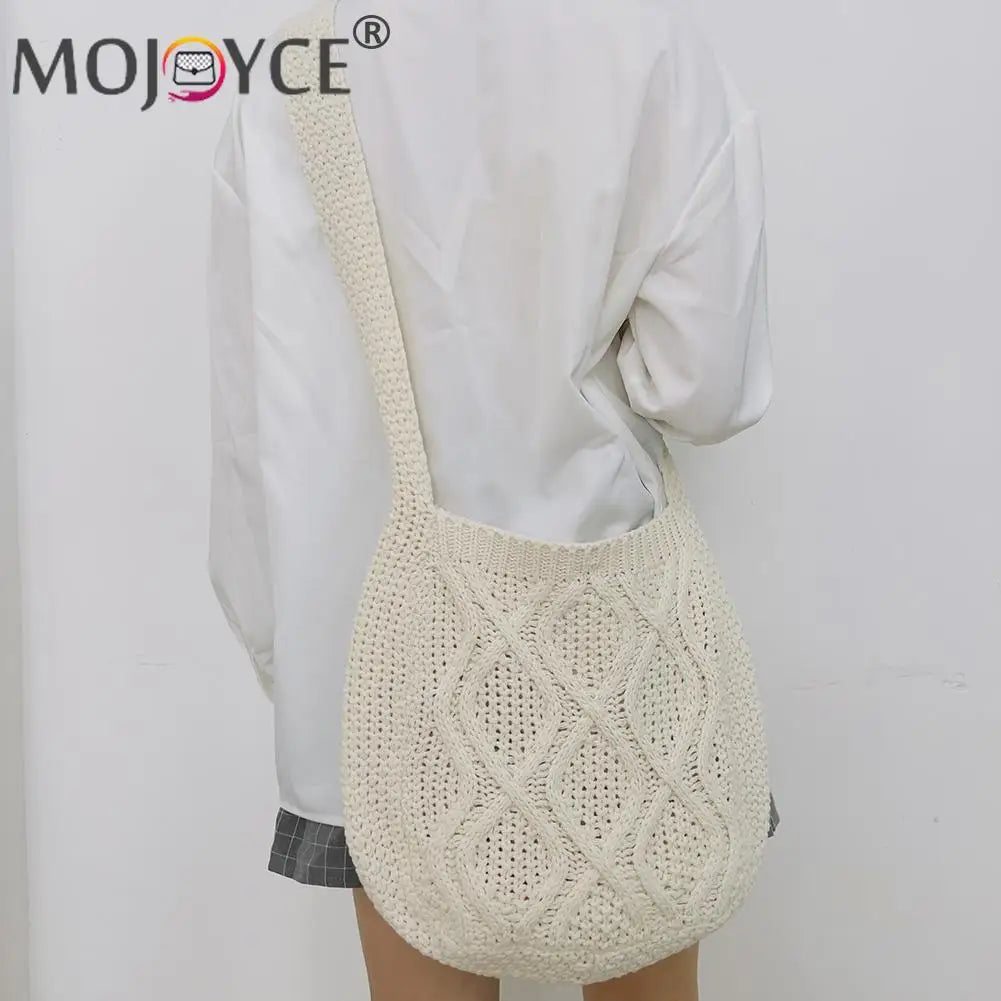 Knitted Solid Underarm Bag Ladies Casual Shoulder Bags Winter Decoration