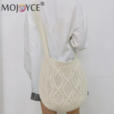 Knitted Solid Underarm Bag Ladies Casual Shoulder Bags Winter Decoration