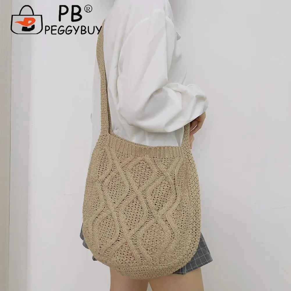 Knitted Women Shoulder Bag Winter Decoration Supplies