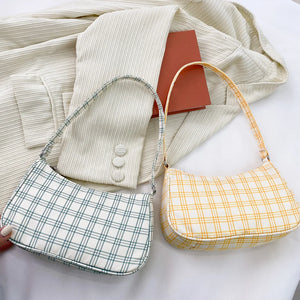 Plaid Print Shoulder Bag Small Purse Underarm Bag