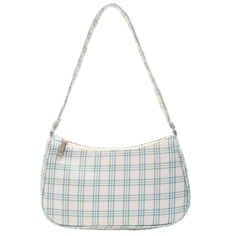 Plaid Print Shoulder Bag Small Purse Underarm Bag