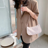 Plaid Print Shoulder Bag Small Purse Underarm Bag