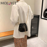 Women Shoulder Bag Drawstring Crossbody Mini PU Purse