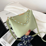 Chain Handle Crossbody Bag Women Shoulder Tote Bucket Handbag