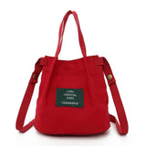 Canvas Letter Printing Crossbody Bag Large Capacity Handbag