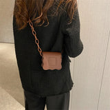 Solid Chain Shoulder Small Square Bag