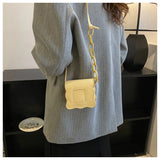 Solid Chain Shoulder Small Square Bag