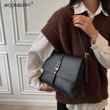 High Leather Crossbody Messenger Bag for Women