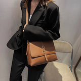 High Leather Crossbody Messenger Bag for Women