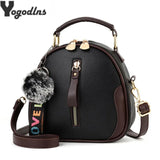 Women Shoulder Crossbody Bag PU Leather Hair Ball Messenger