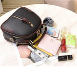 Women Shoulder Crossbody Bag PU Leather Hair Ball Messenger