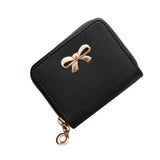 Women Single Pull Solid Zipper Bow Small Square Bag