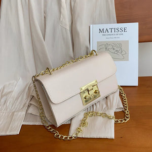 Retro Lock Shoulder Messenger Small Square Bag Handbags Crossbody Bag Purse