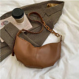 Vintage Soft Leather Handbag Armpit Bag Solid Shoulder Crossbody Chain Underarm