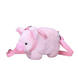 Women Soft Purse Cartoon Handbags Pig Shoulder Bag Plush Stuffed Animal