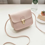 Women Solid Cover Lock Shoulder Crossbody Phone Beach Bag