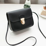 Women Solid Cover Lock Shoulder Crossbody Phone Beach Bag