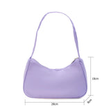 Women Solid Nylon Hobos Bag Zipper Underarm Bags