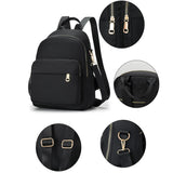 Women Large Capacity Nylon Shoulder Bag Zipper School Bag