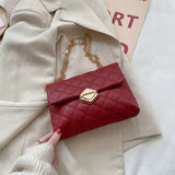 Red PU Leather Crossbody Shoulder Bag Casual Chest W