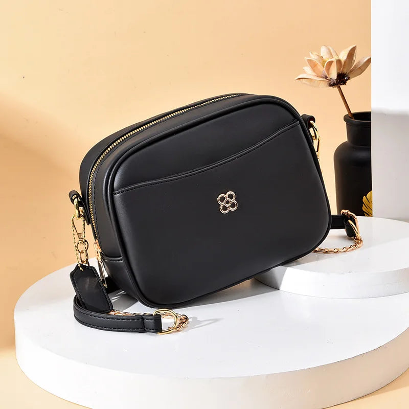 Women Solid Shoulder Handbags PU Leather Messenger Bag Large Capacity