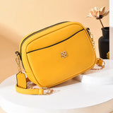 Women Solid Shoulder Handbags PU Leather Messenger Bag Large Capacity