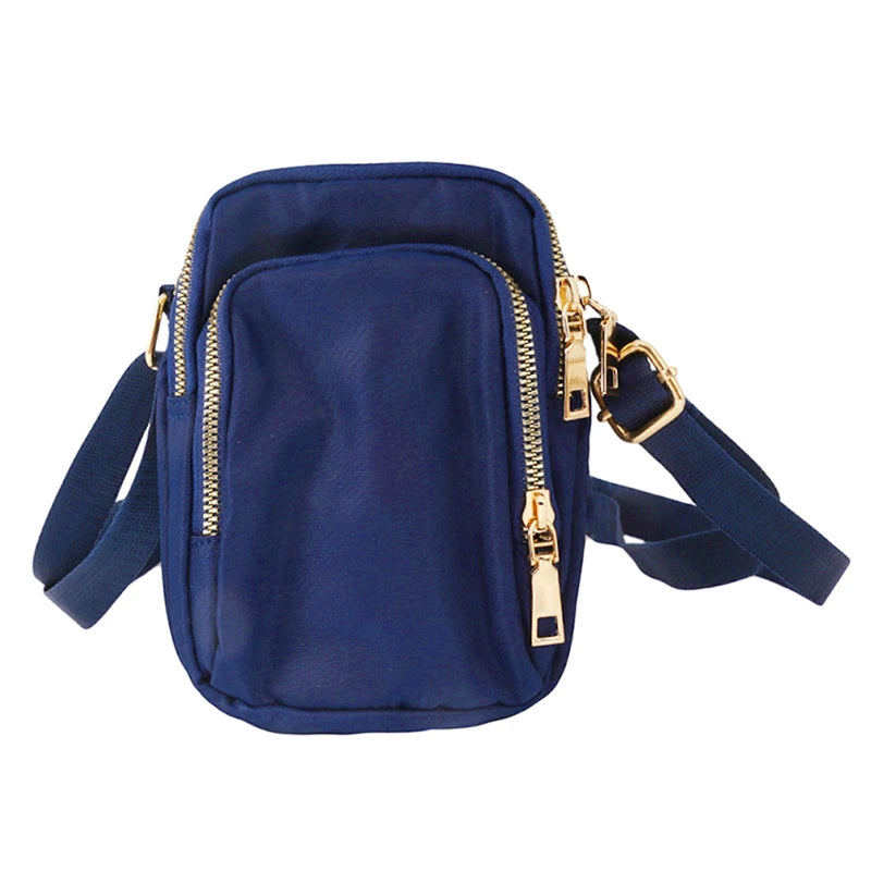 Women Solid Zipper Waterproof Nylon Shoulder Bag Female Crossbody Bag