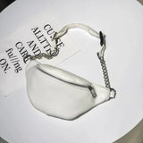 Women Solid Waist Fanny Pack Lady PU Leather Holiday Money Belt Wallet