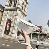 Women Solid Waist Fanny Pack Lady PU Leather Holiday Money Belt Wallet