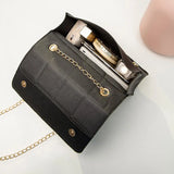 Women Square Lattice PU Leather Shoulder Bags Chain Tassels Crossbody Bag