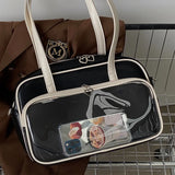 Women Square Tote Bag Large Capacity Soft Leather Handbag