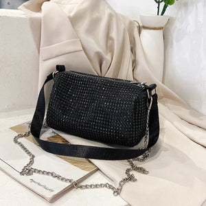 Glittering Chain Shoulder Messenger Bag Women Crossbody Handbag